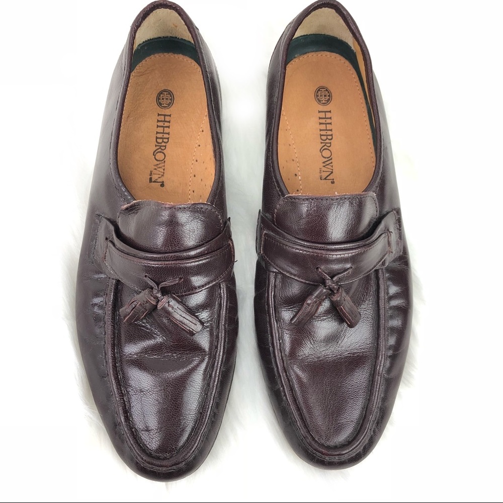 H.H. Brown dark brown leather men’s 9.5 loafers